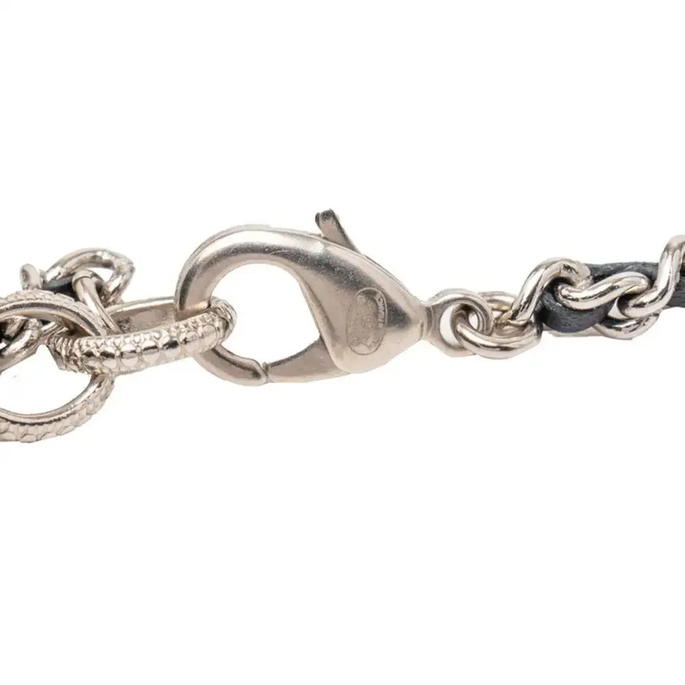 Chanel Cc Logo Pendant Necklace Silver- #249964C17B